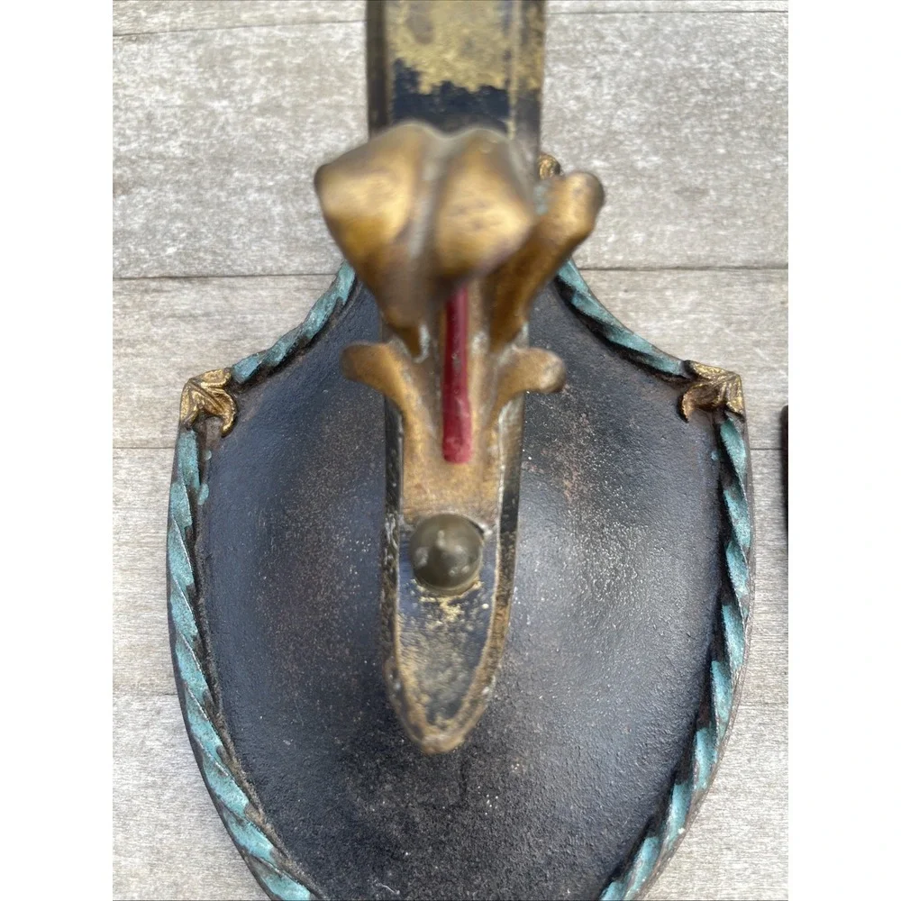 Antique Vintage Moe Bridges Milwaukee‎ Wis. Cast Iron Gothic Sconce Light Set 2